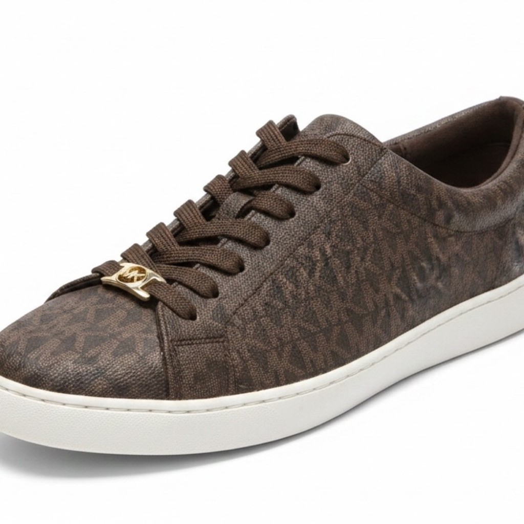 Michael Kors Brown Logo-Print Leather Sneaker size 9M