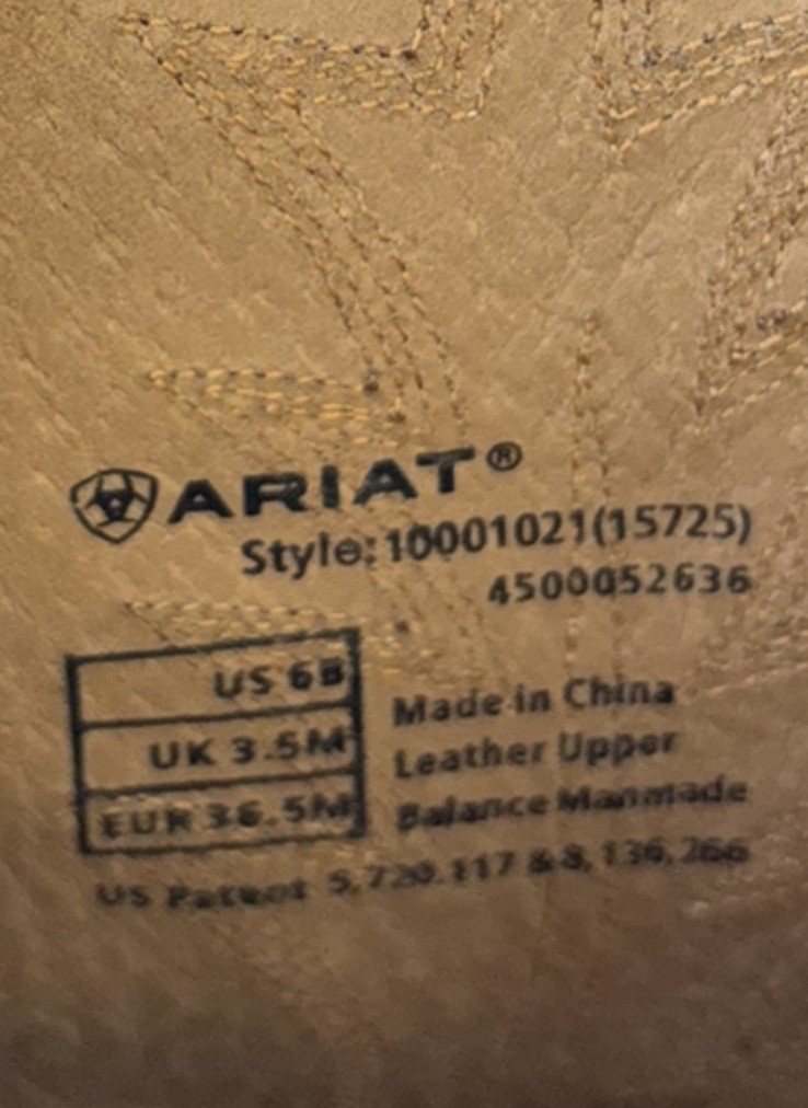 Ariat Heritage R Toe Western Boots Women’s 6B Distressed Brown Leather 10001021