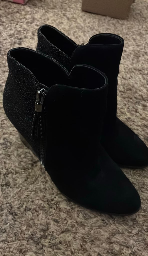 Karl Lagerfeld Black Ankle Boots with Zipper Detail