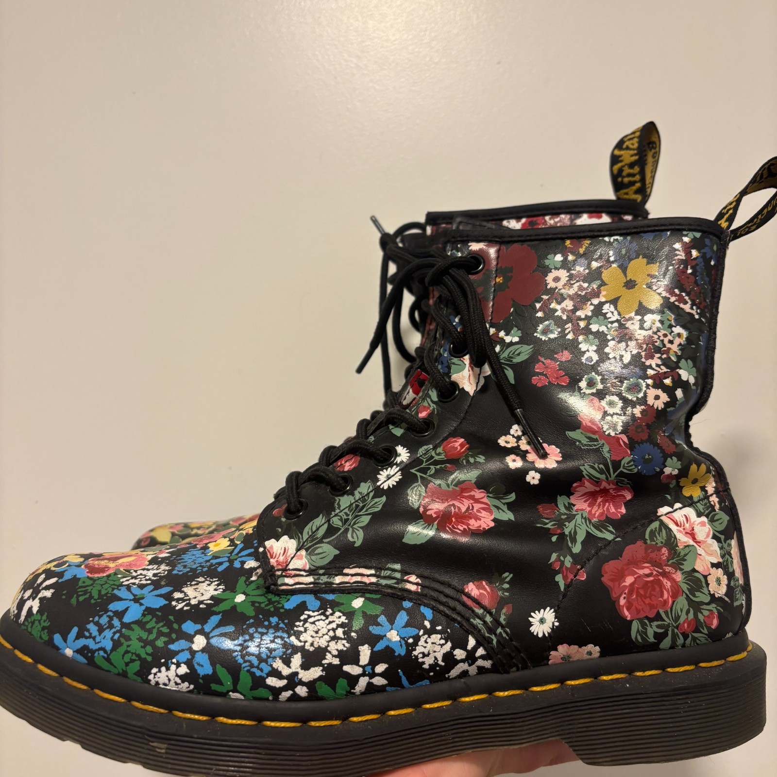 Dr. Martens, Womens Size 9, Floral Combat Boots Streetwear