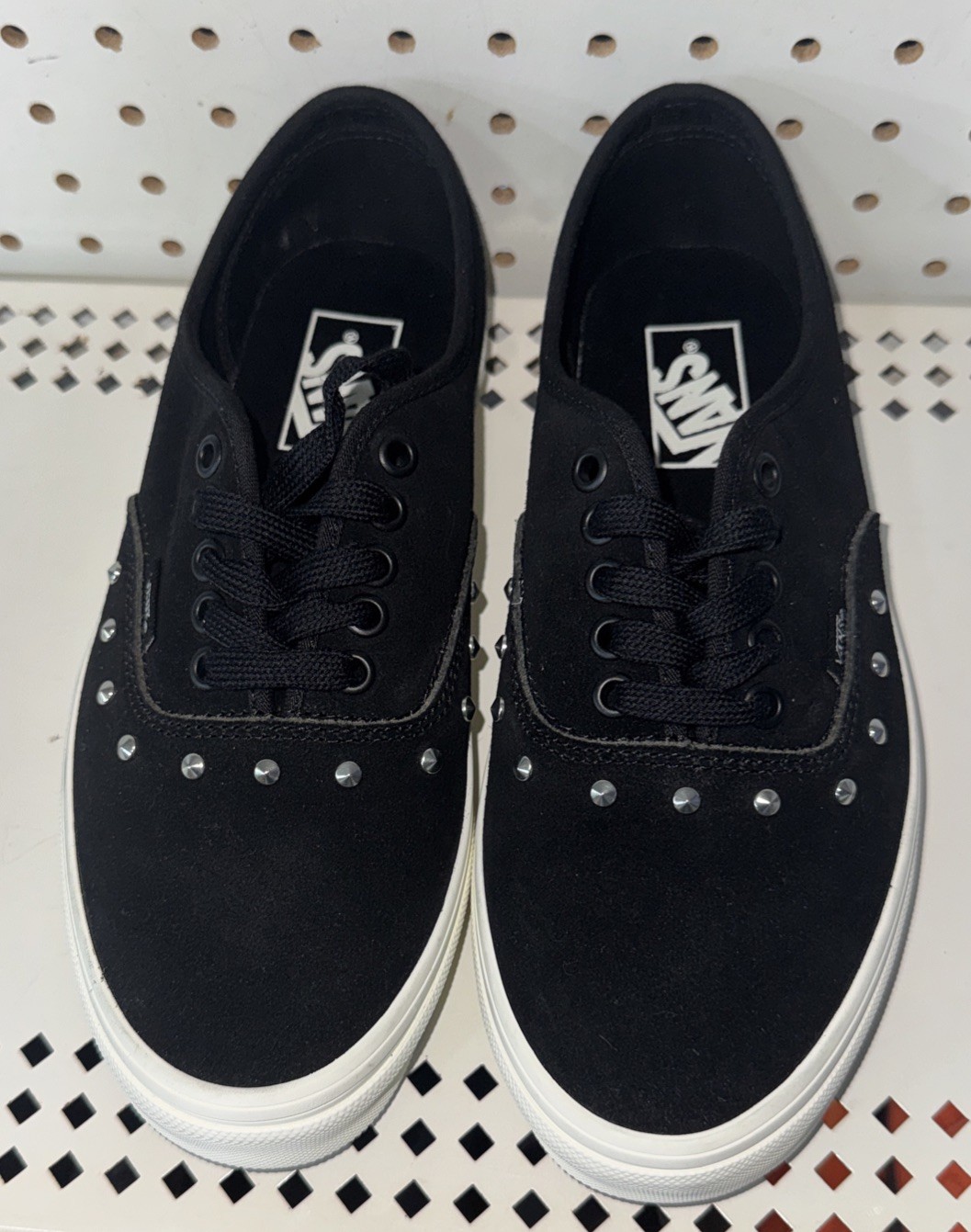 VANS Authentic Spikes Womens Lace Up Suede Athletic Skate Shoes Size 8 Black