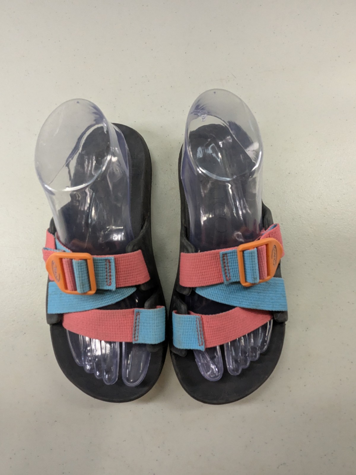 Chaco Chillos Slide Sandals Women’s Size 7 Black Coral Teal Adjustable Straps