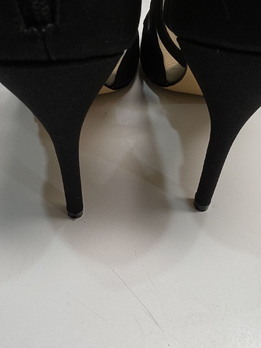 Nina Cherie Peep-Toe Black Lace-Up Bootie Dress Heels – Size 8
