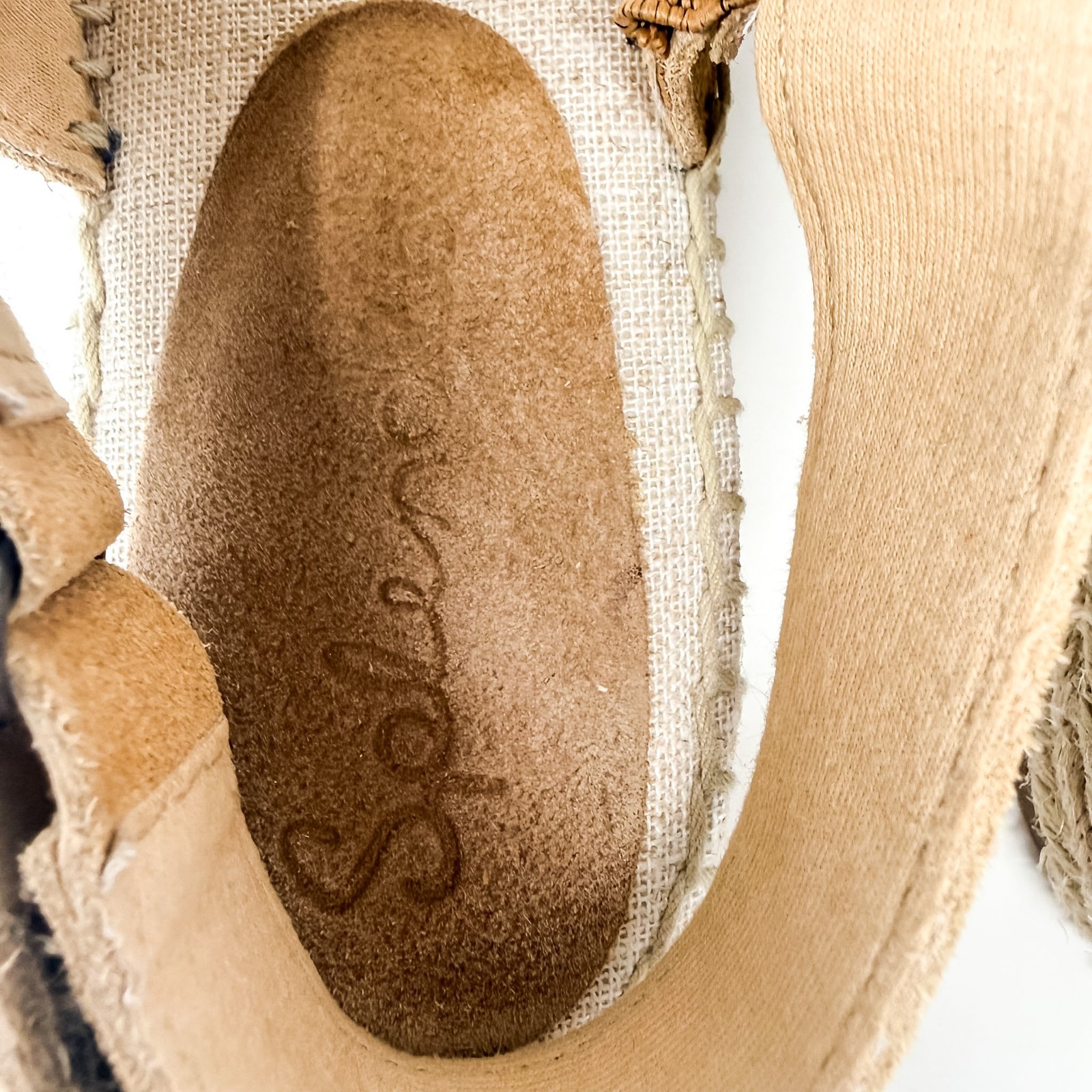 Splendid Aubrey Suede Espadrille Sandals Women’s 7 Tan Slingback 1.5″ Platform