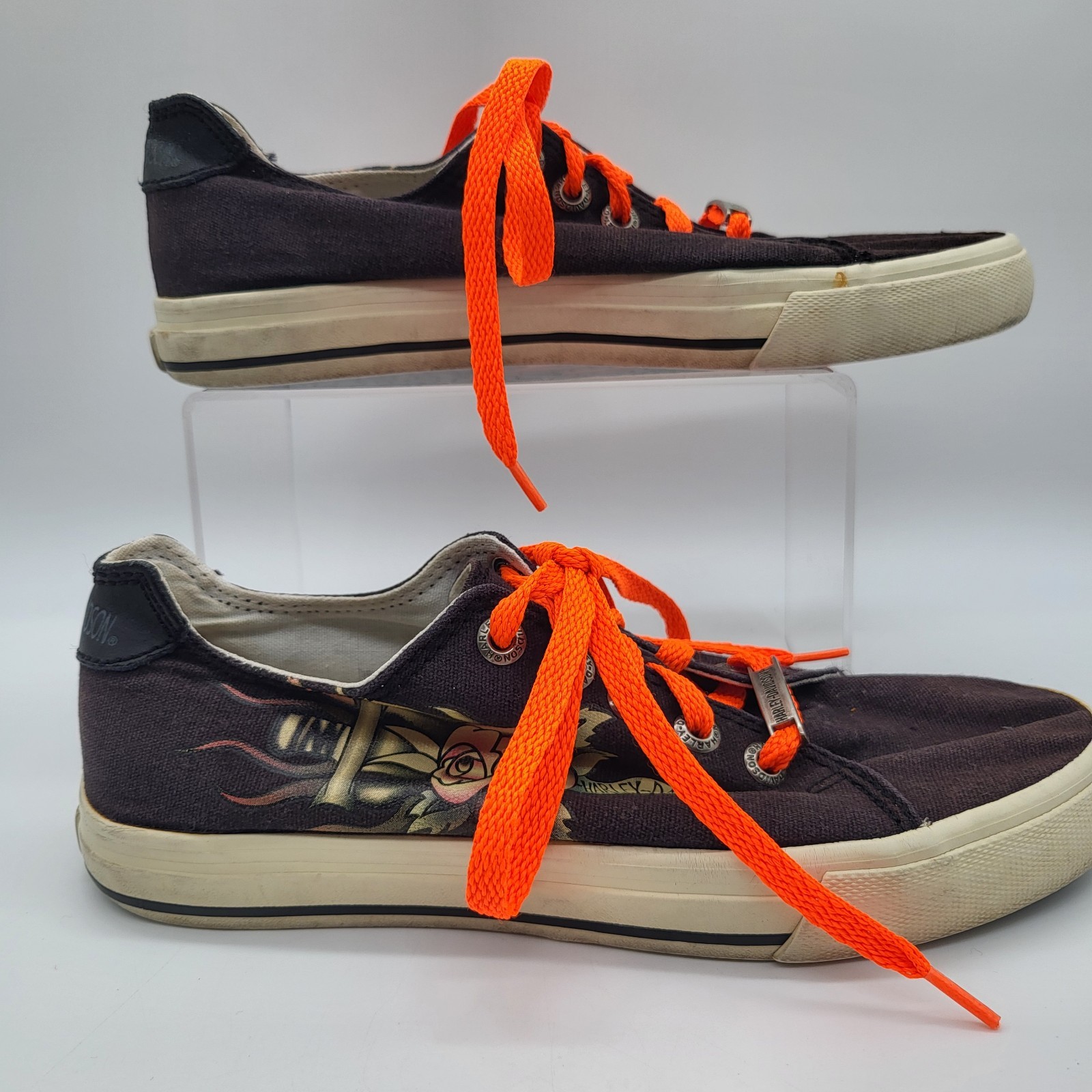 HARLEY-DAVIDSON Rose Dagger Women’s Canvas Low Top Shoes Sneaker Black Size 7.5