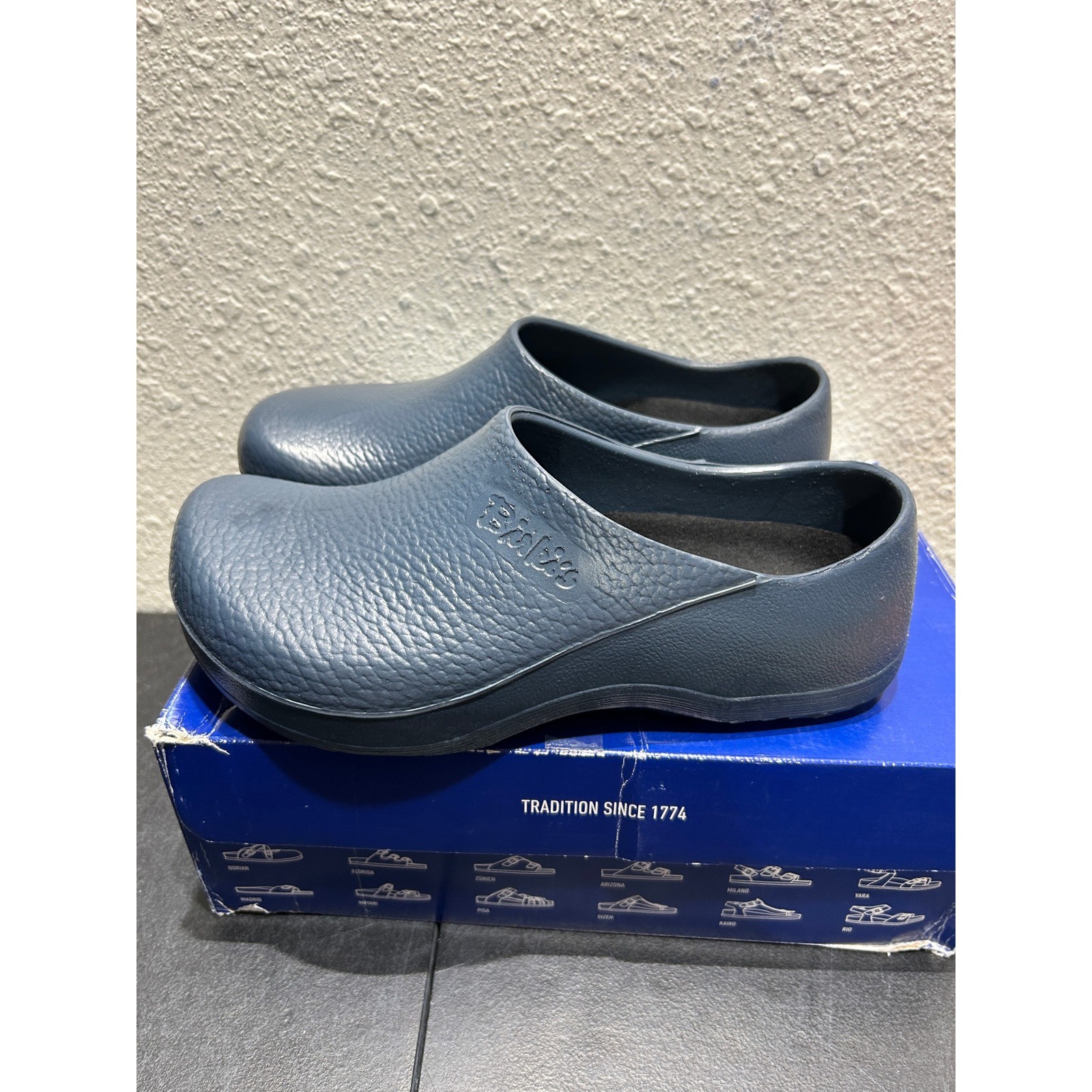 Birkenstock Profi-Birki Clogs Unisex Size 40 Blue Polyurethane Good