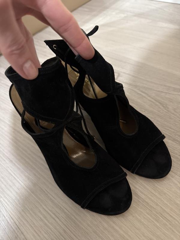 women aquazzura heels black suede 38.5