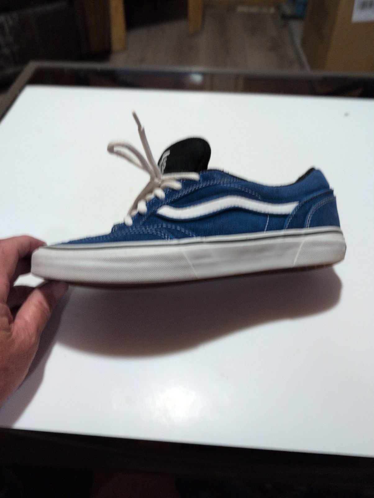 Vans Old Skool Blue And Black Holder Vulcanized Trainers Sneakers Size M 9.5
