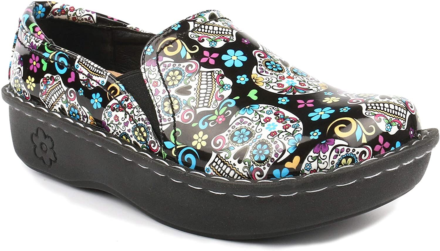 GLOLILY JENNY BLACK SUGAR SKULLS WOMEN’S SHOES/CLOGS NEW JEN-175