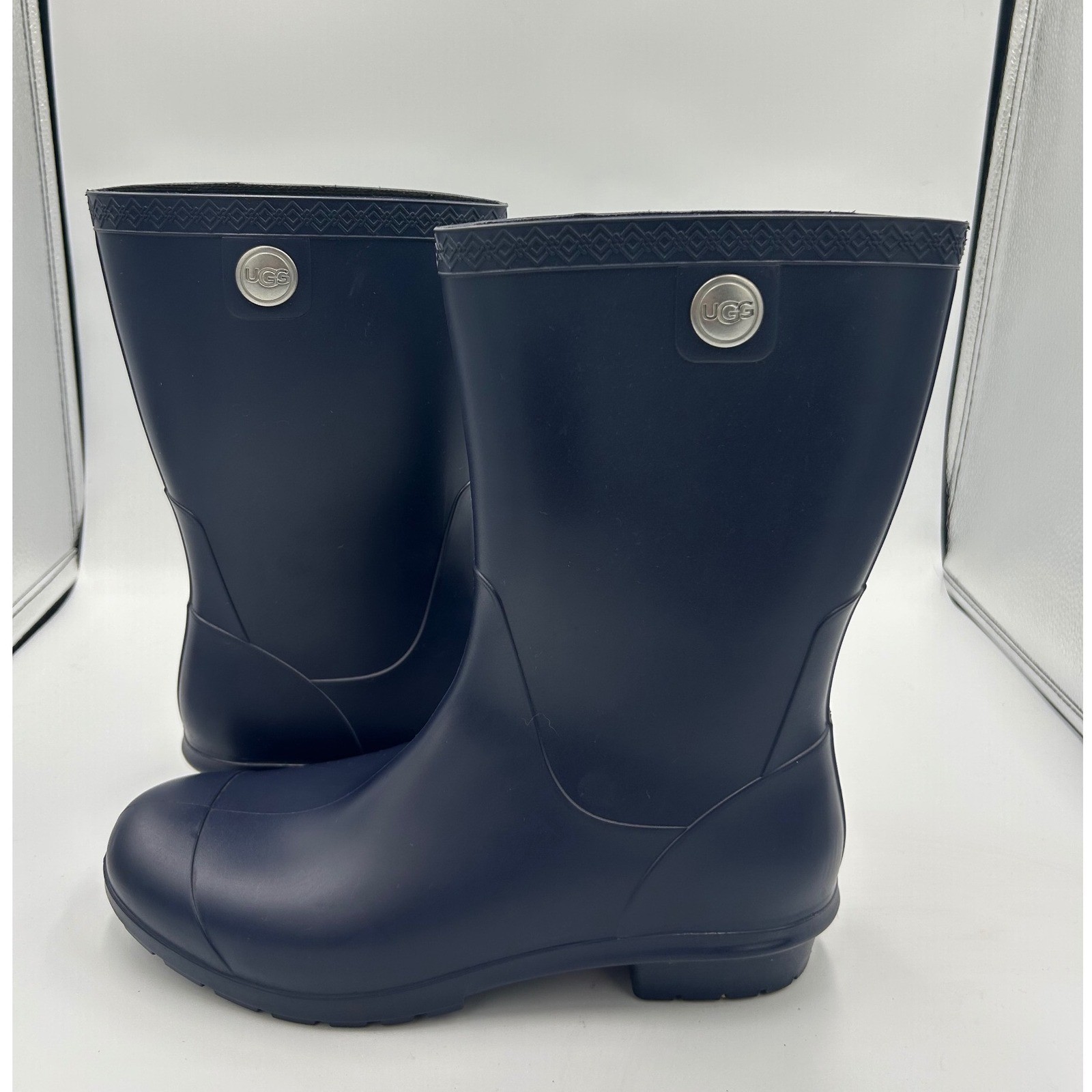 UGG Shaye Navy Blue Rubber Waterproof fur lined boots