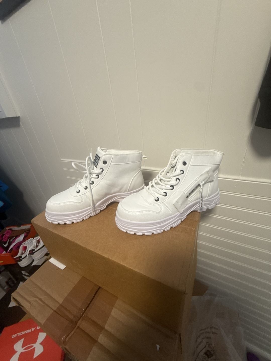 Evolutions High Top Fashion Ankle Boots in White