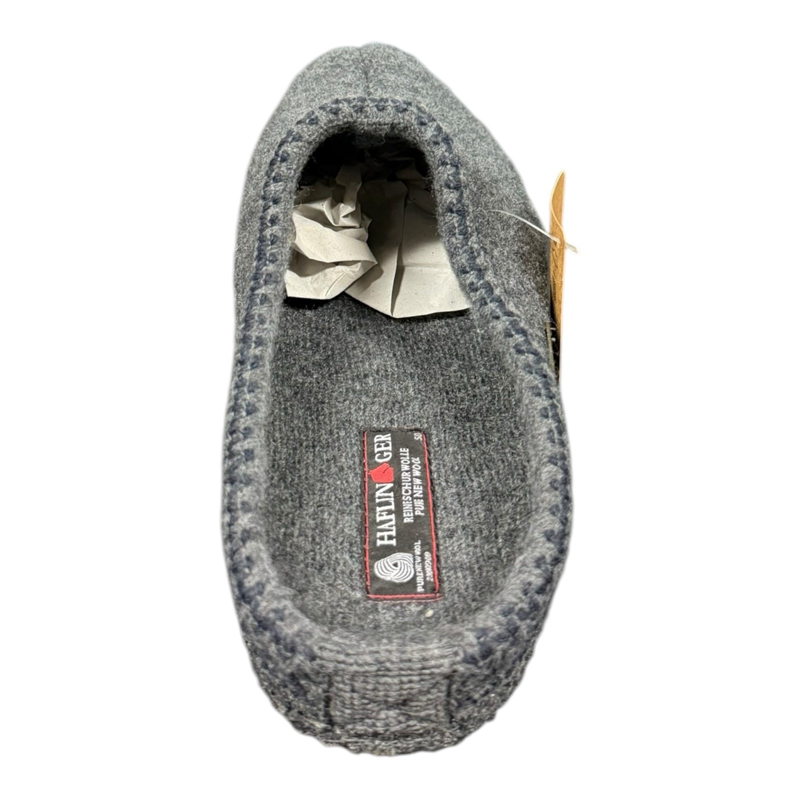 Haflinger AS7 Grey Wool Slippers Womens Size EU 38 US 7.5 New In Box