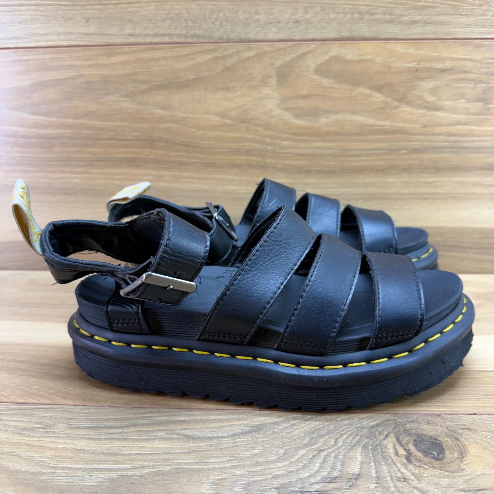 Dr.Martens Blaire Sandals Womens 5 Black Strappy Air Wair Chunky Platform Punk