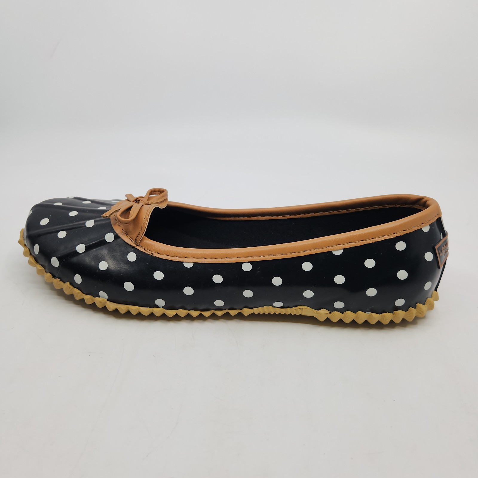London Fog Womens Navy Webster Water-Resistant Shoes Size 8M Ballet Rain Flats