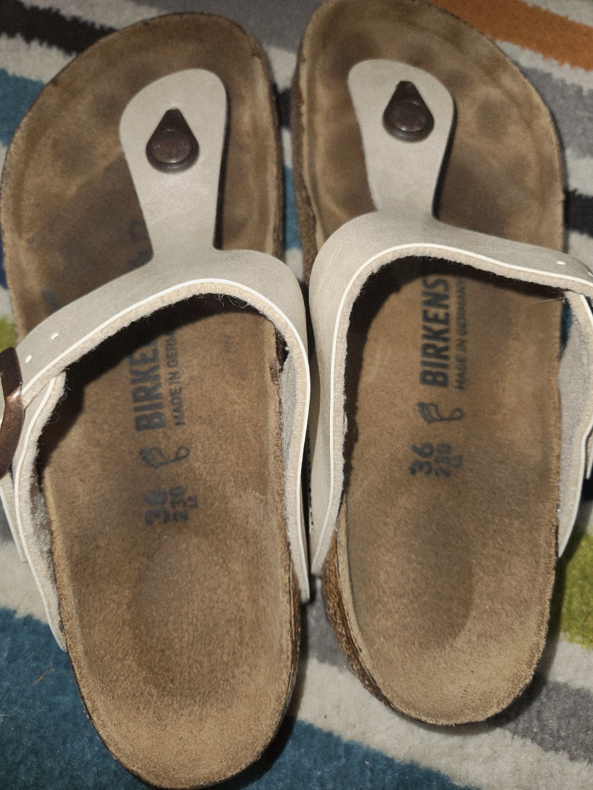 Birkenstock Women’s White Leather Sandals Slip On EU 36 US 6