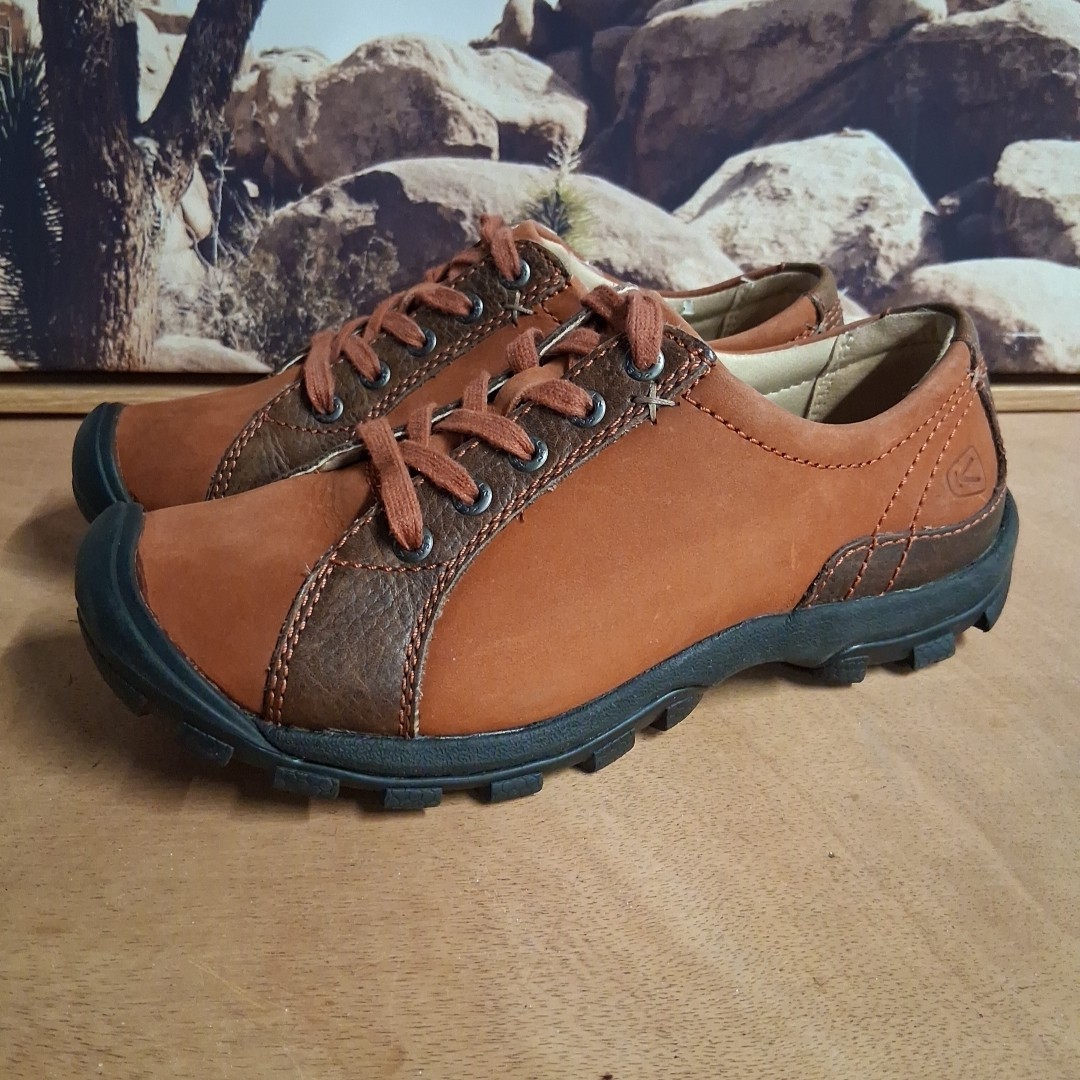 Keen Presidio Rusty Orange Nubuc & Dark Brown Leather Laced Sneakers Sz 6 NICE!