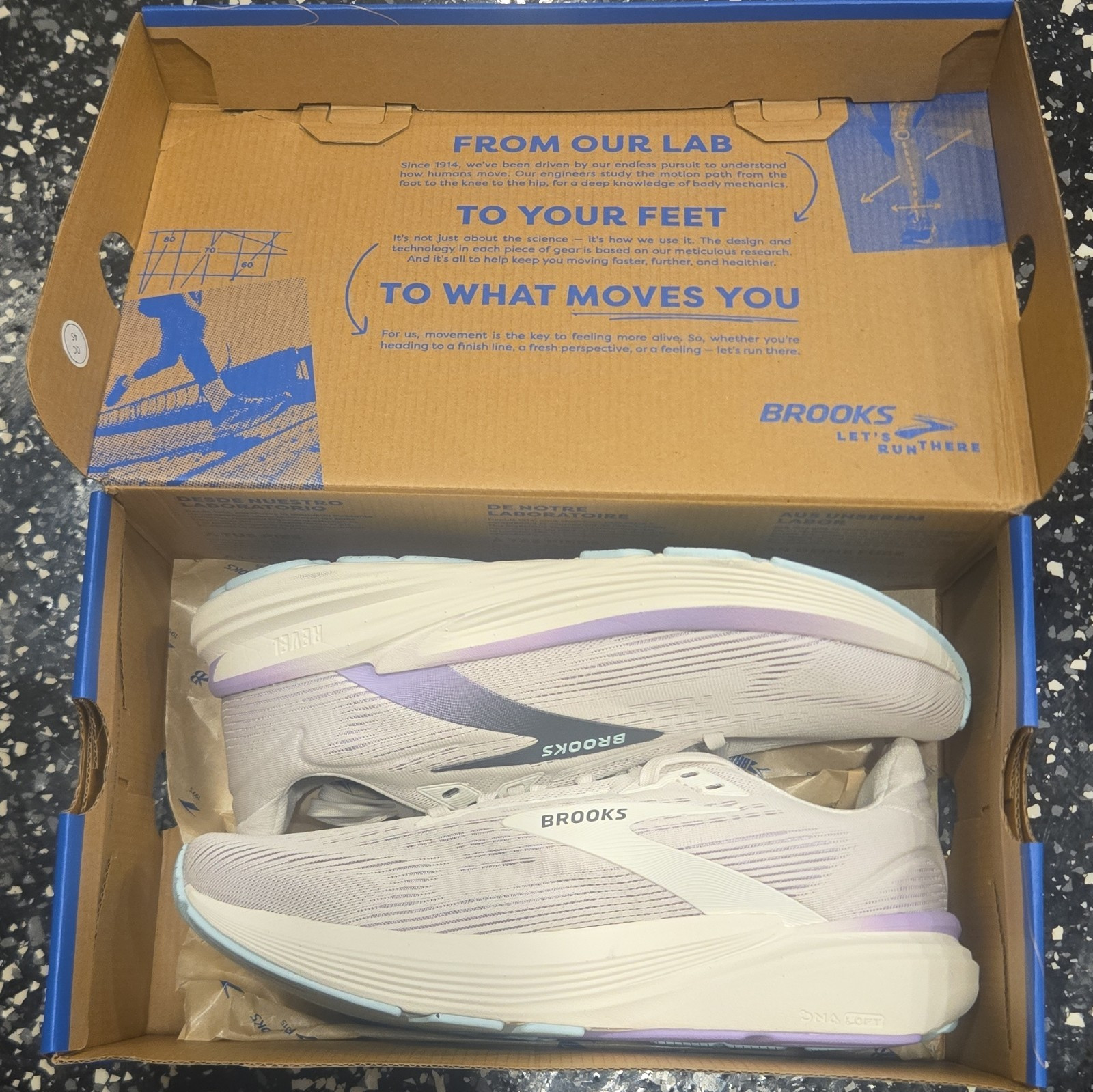 Brooks Revel 8 Women’s Low Top Lace-Up Running Sneakers White/Purple