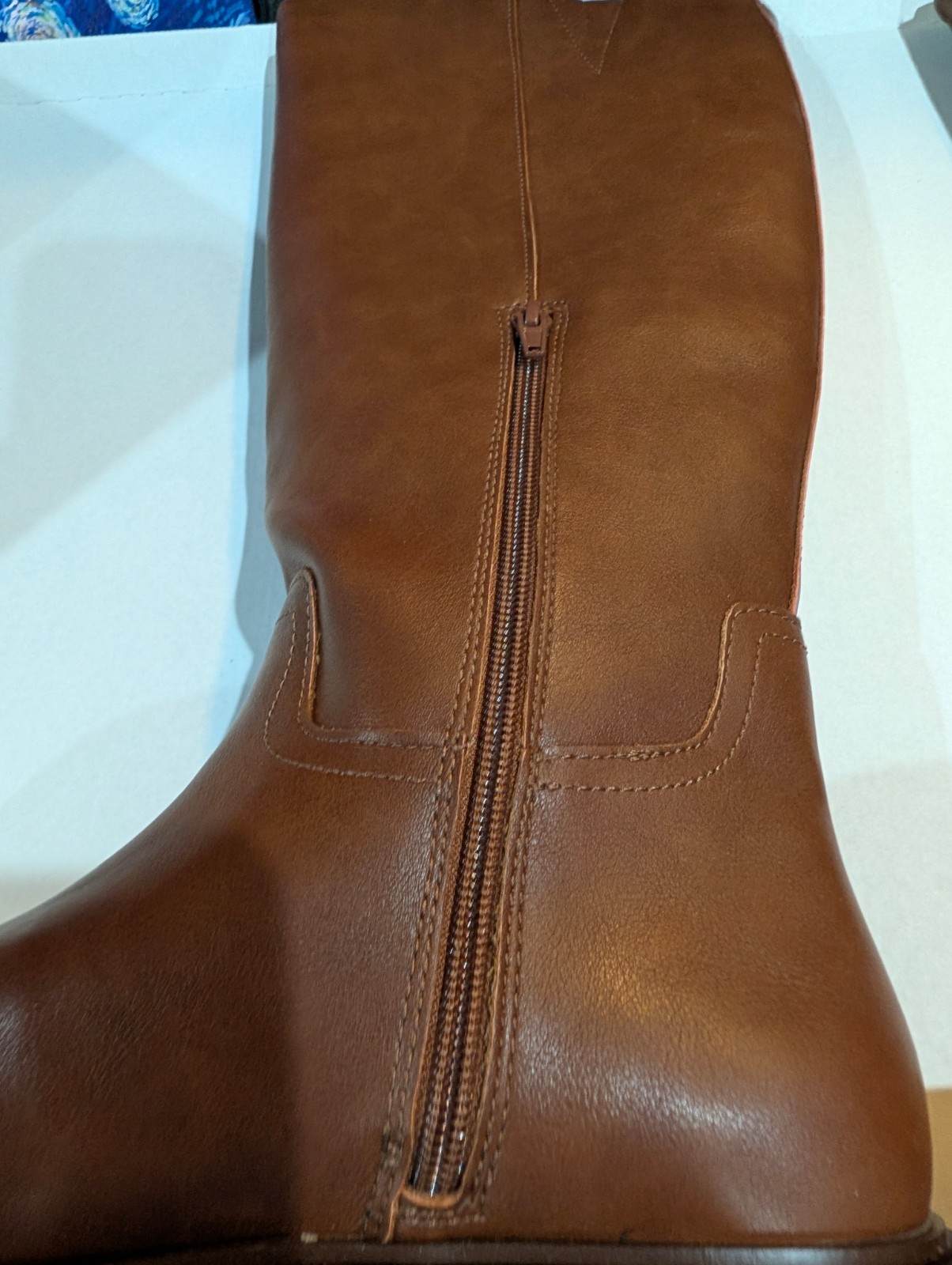 DV Dolce Vita Jernie Wide Calf Tall Riding Boots Tan Smooth 10M MSRP $99 Size 10