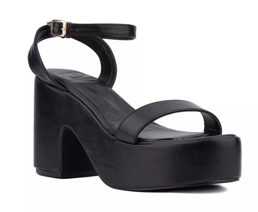 Olivia Miller Charmer Women’s Size 8.5 Platform Heeled Sandals, Black