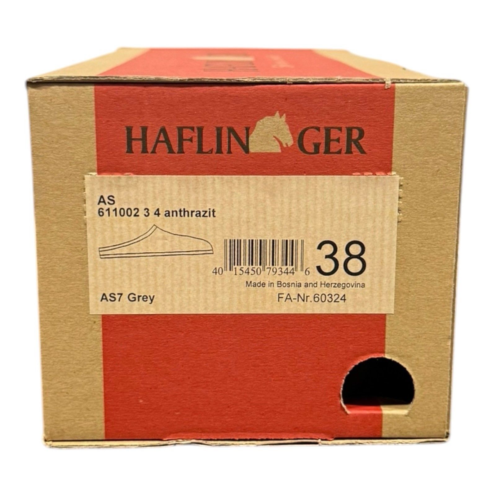Haflinger AS7 Grey Wool Slippers Womens Size EU 38 US 7.5 New In Box