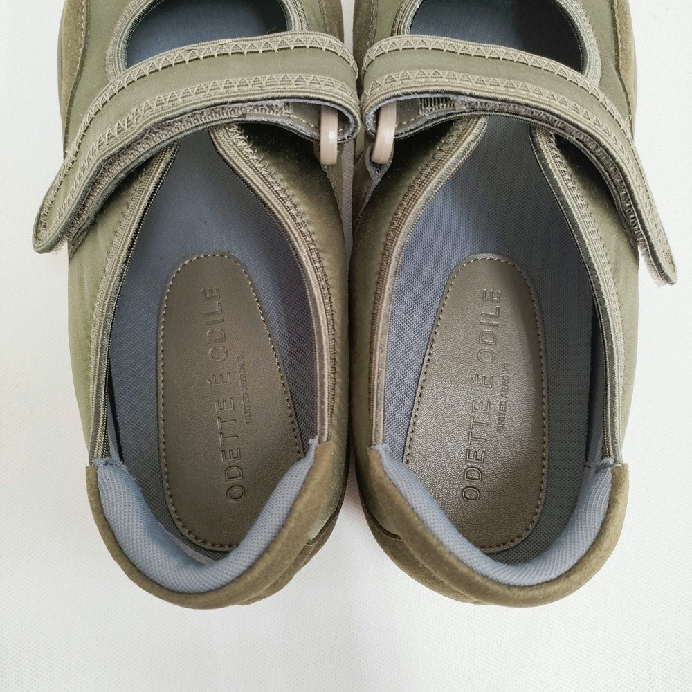Odette e’ Odile Mary Jane Flat 10 23.5cm Shoes khaki 6-0704G♪