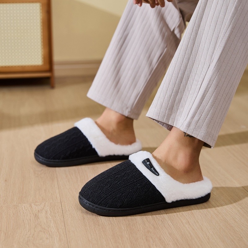 Unisex Fashionable Home Slippers Thick-Soled Protective Warm Cotton Slippers