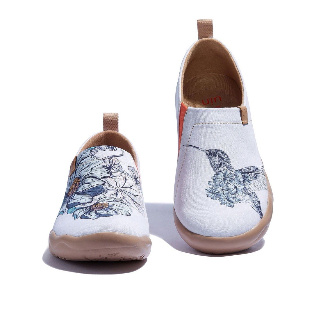 UIN Women’s Toledo Art Painted Travel Shoes Slip On Casual Loafers Sz 9 Floral