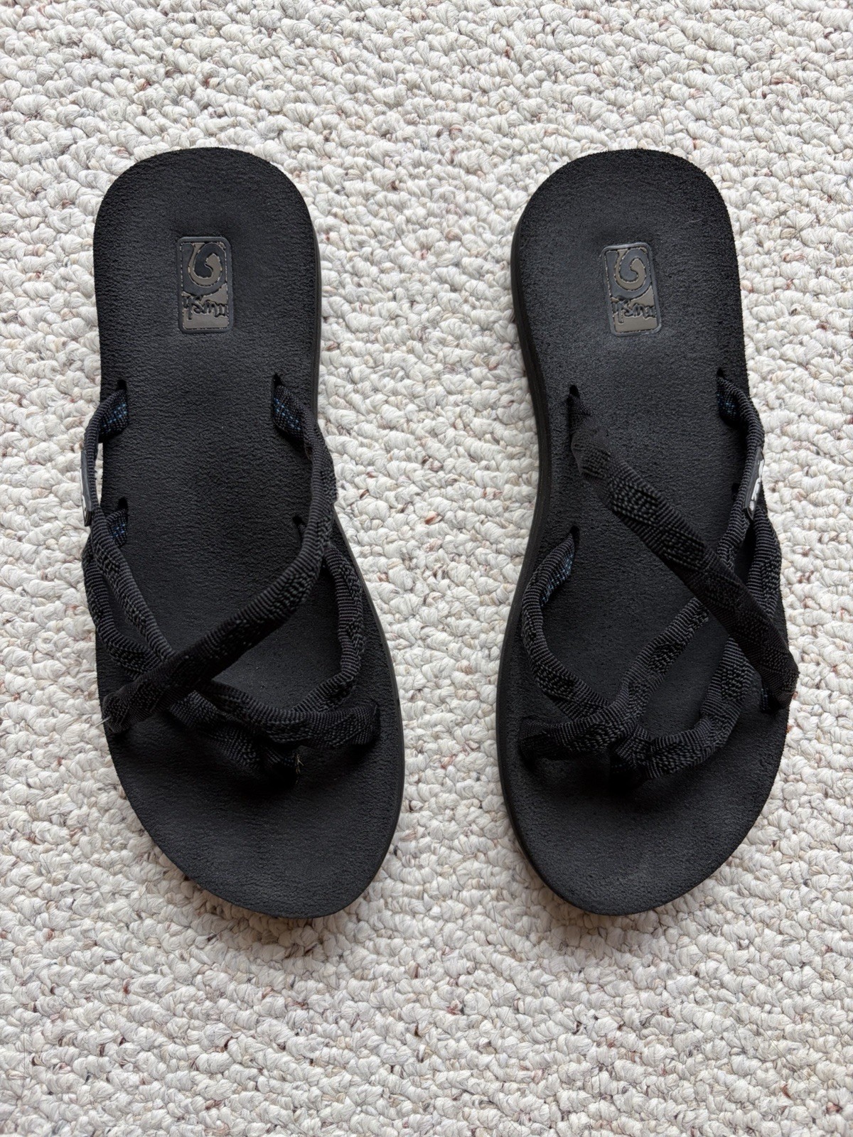 Teva Mush Olawahu 6840 Flip Flop Thong Sandals Womens Size 7 All Black