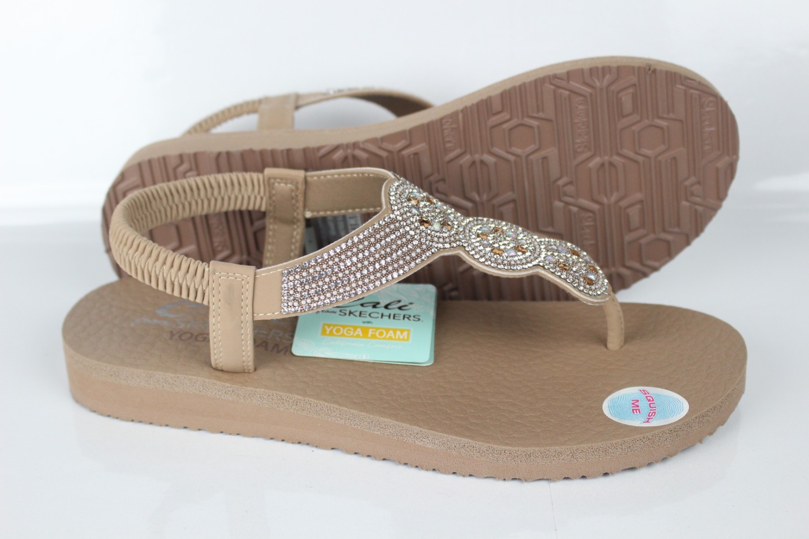 Skechers Women’s Meditation Sweet Desire T Strap Sandals Mocha 119775