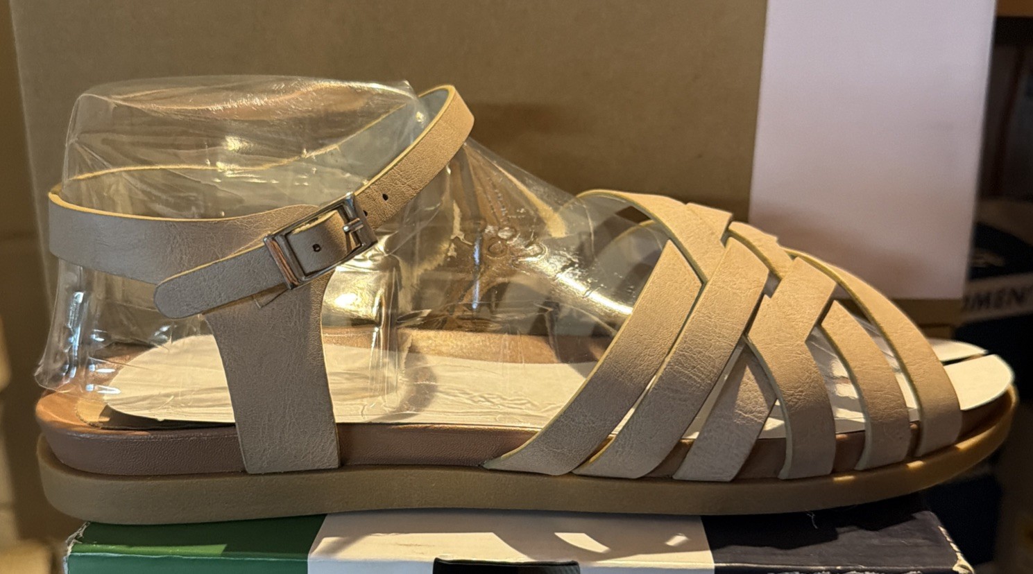 Journee Collection Women’s Kimmie Gladiator Sandals Taupe Size 7 M US