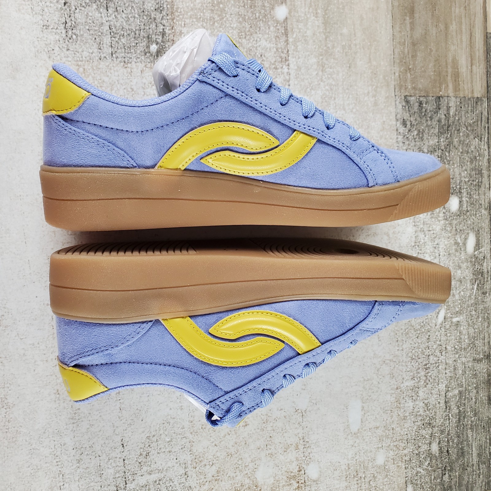 Ryka Viv Next Womens Shoes Sz 6.5 M Running Blue Yellow Suede Lace Up Sneakers