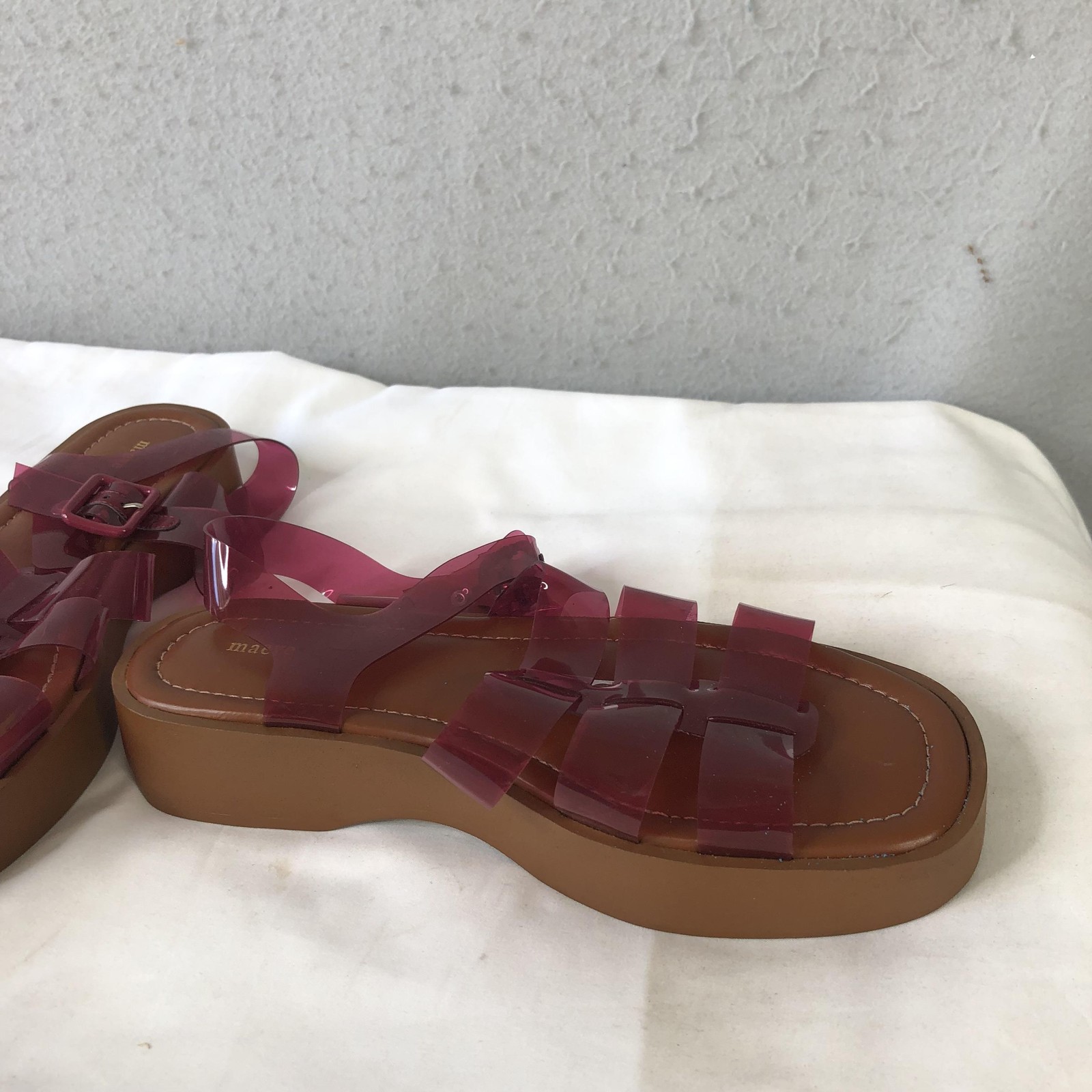 Maeve Shoes Womens Size 8.5 Pink Jelly Strappy Platform Sandals Fishermen Beach