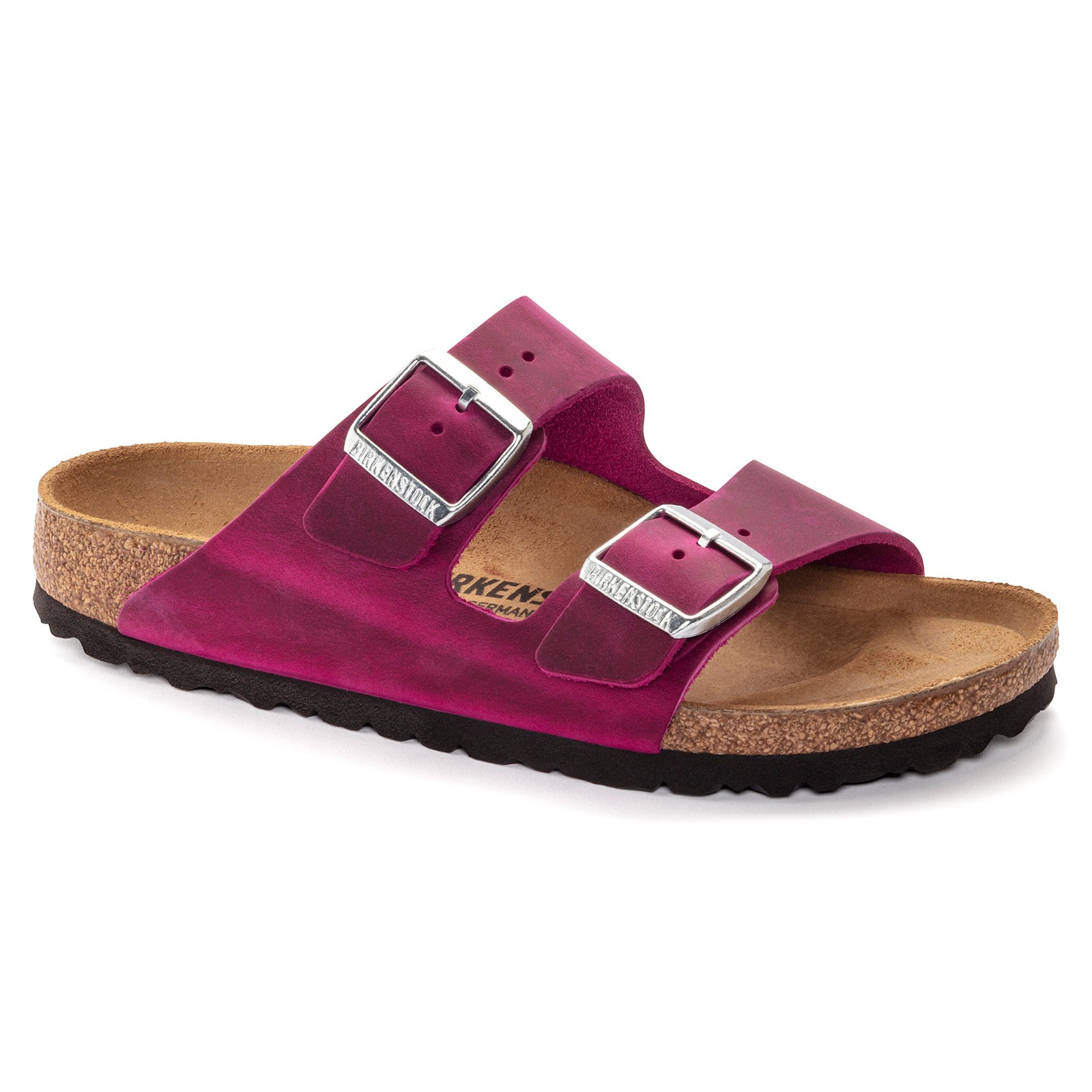 Birkenstock Arizona Oiled Leather Sandal Size 10 10.5 41 Reg Fuchsia Pink Sandal