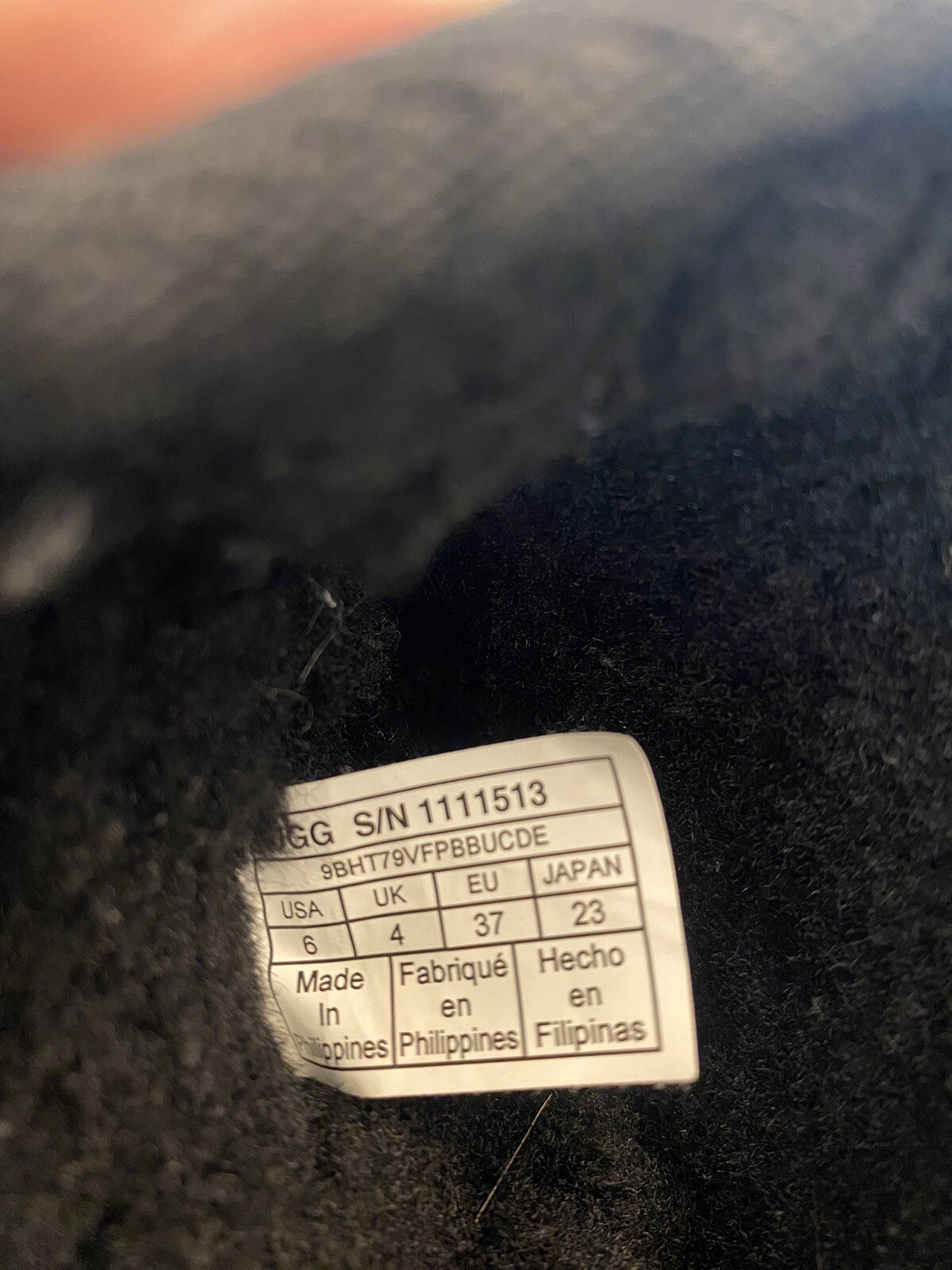UGG Essential Short UGGpure Black Boot Size 8 1111513