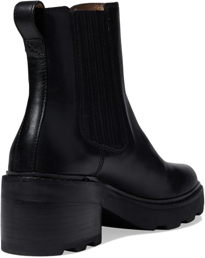 Madewell The Gwenda Platform Ankle Boots in Leather True Black, Size 6.5