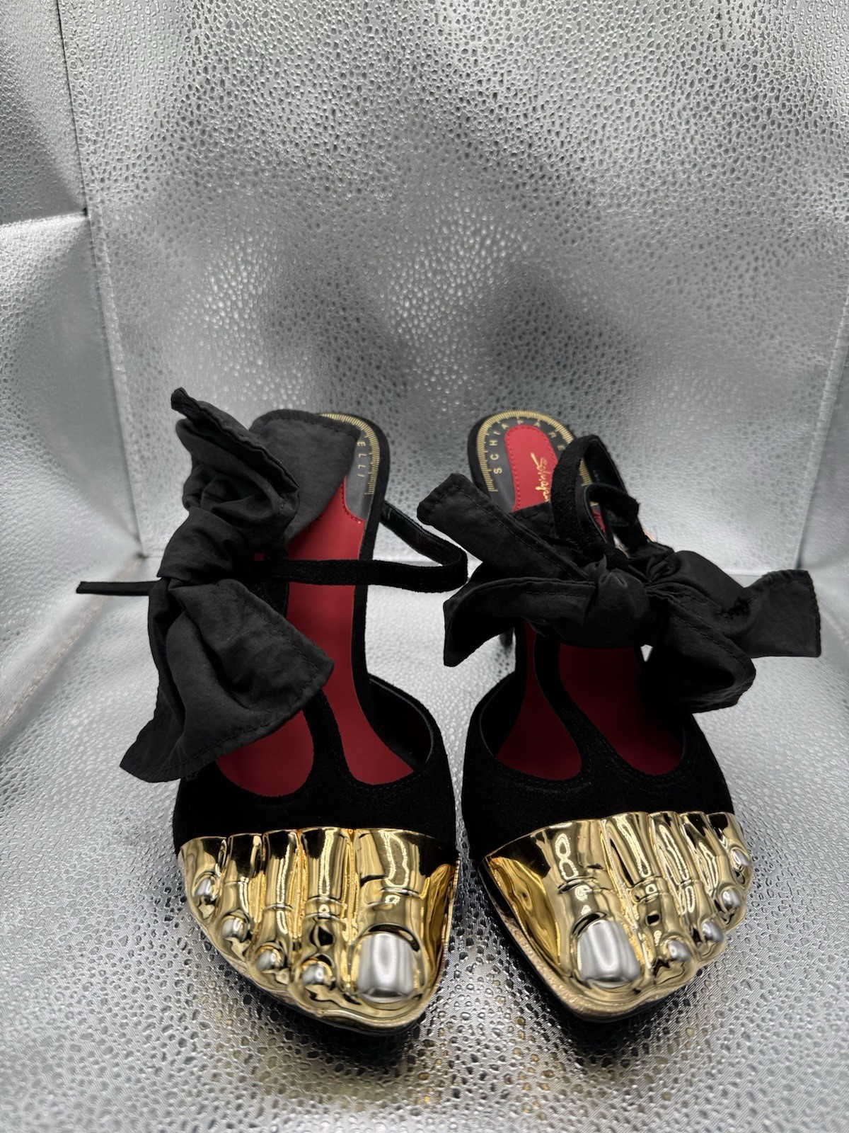 black and gold heels size 6.5