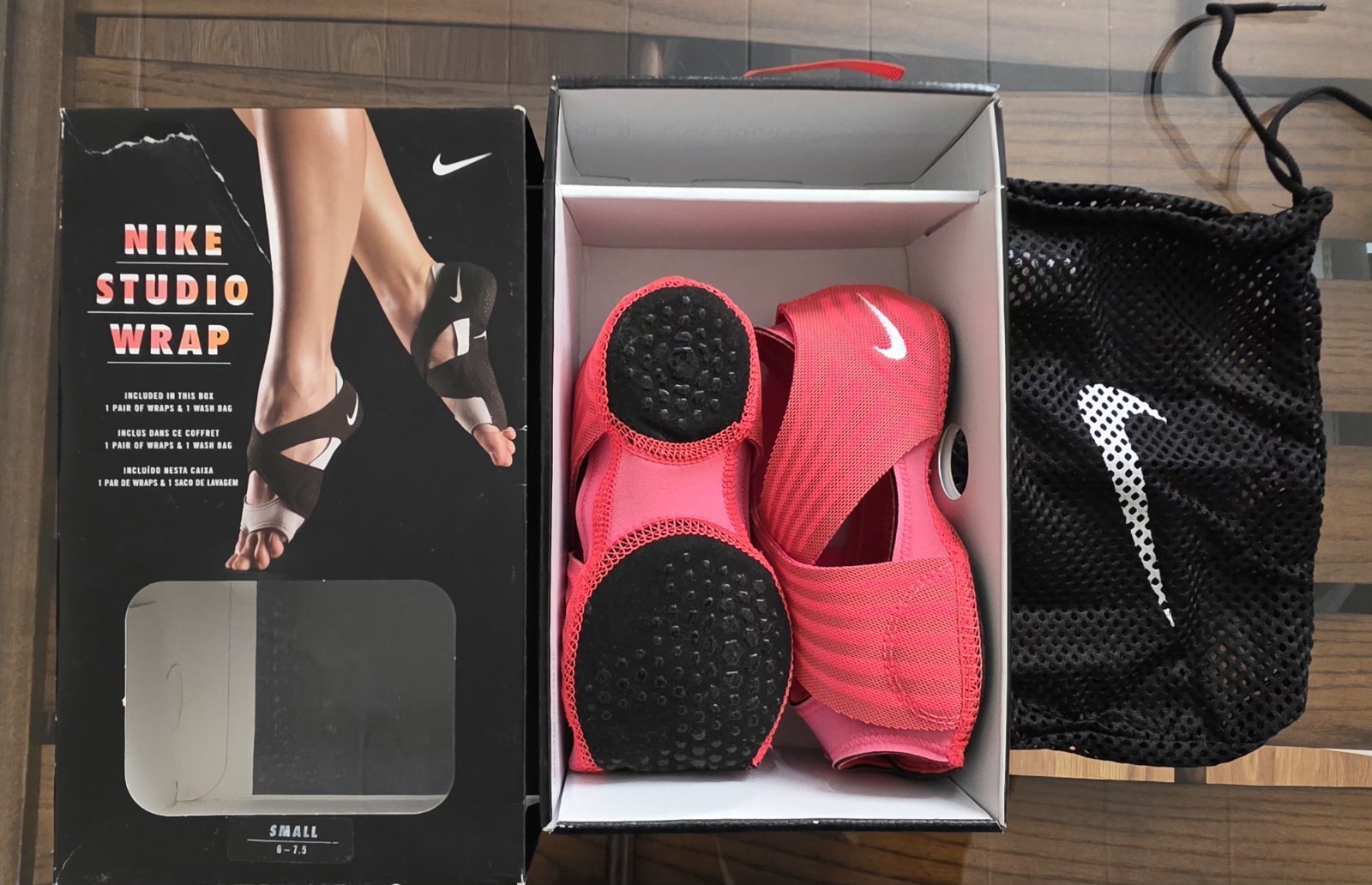 Nike Studio Wrap Pink Barefoot Yoga Dance Training Shoes Womens Small 6-7.5