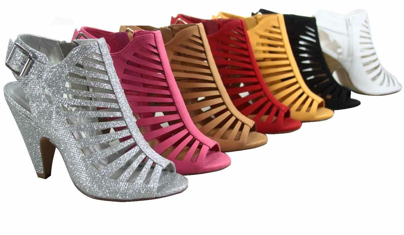 NEW Fashion Strappy Caged Kitten Chunky Heel Women’s Sandal Shoes Size 5.5 – 11