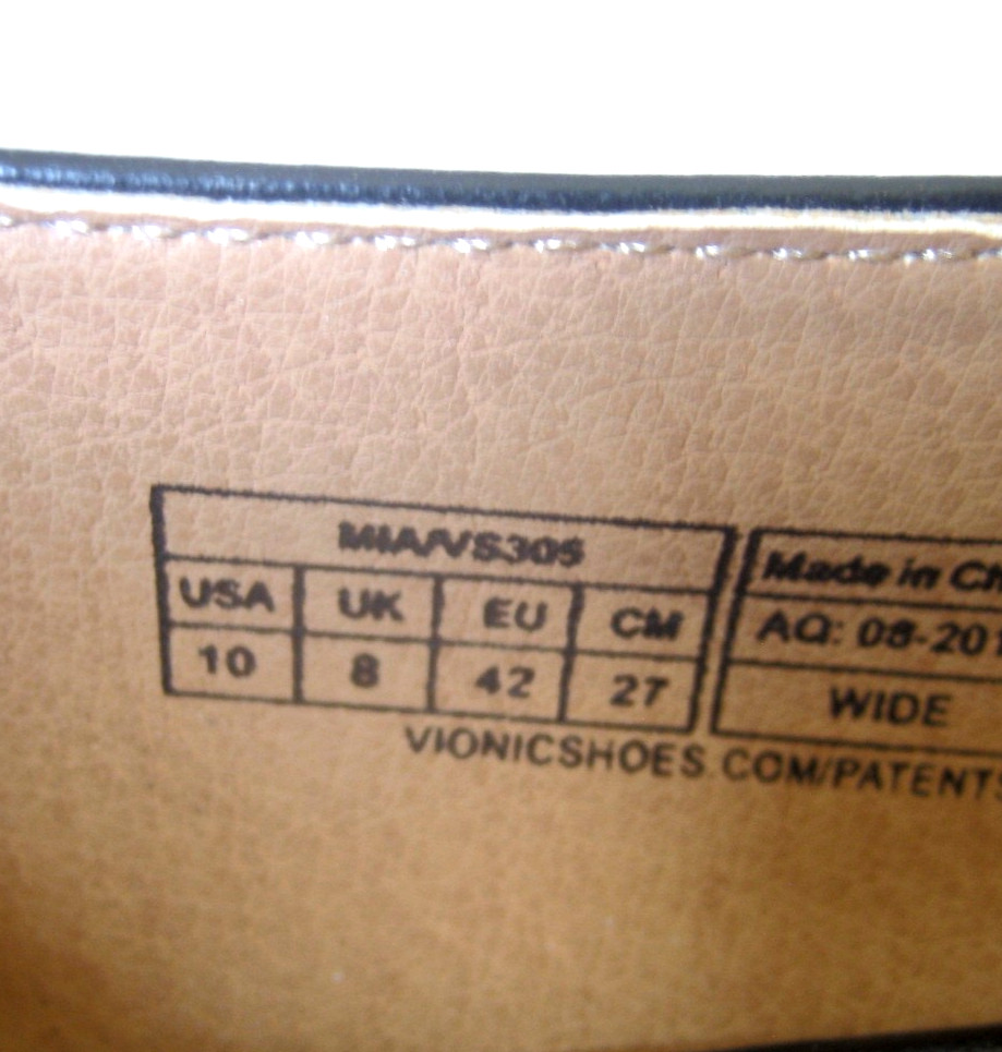 Vionic Madison Mia Black Leather Heels Womens size 10 W Pumps WORN FEW TIMES