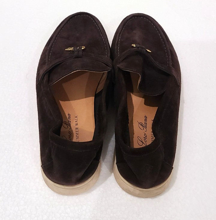 Loro Piana Dark Brown Suede Summer Charms Walk Loafers Size EU 40 US 9.5