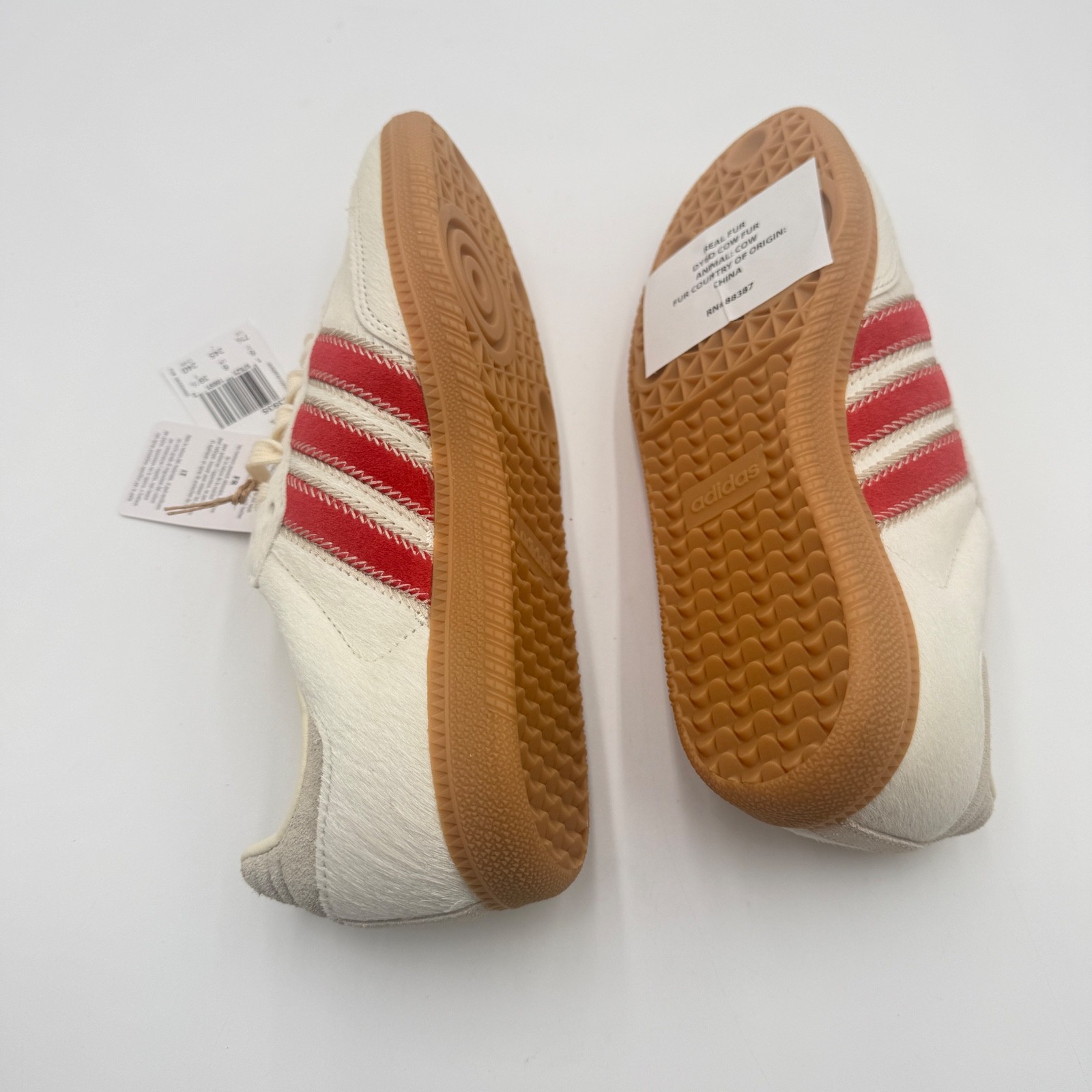 Adidas Women’s Size 10.5 Samba OG Pony Hair Pack – Wonder Beige Better Scarlet