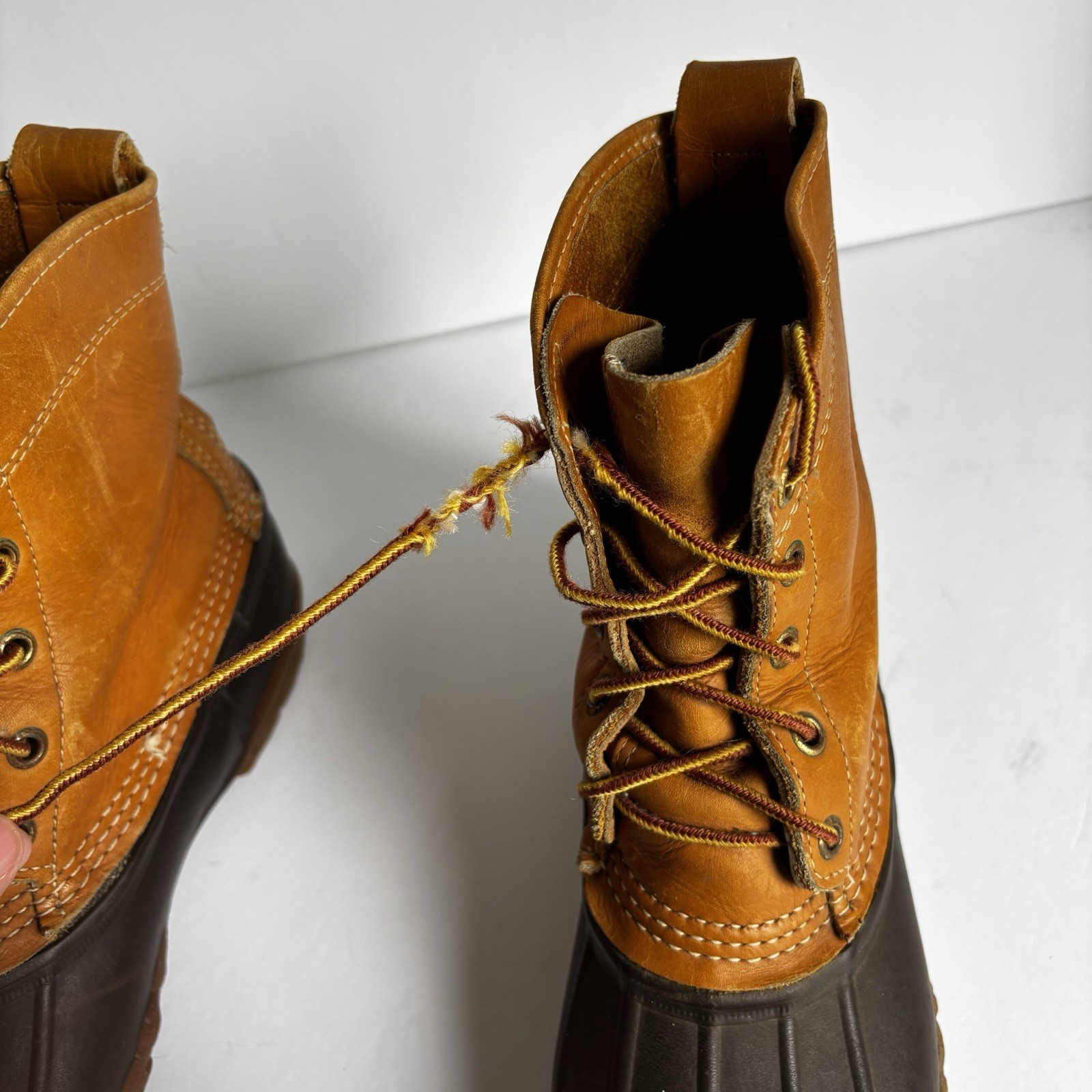 LL Bean Maine Hunting Shoe Duck Boots Women’s Size 8 Brown Leather USA Vintage