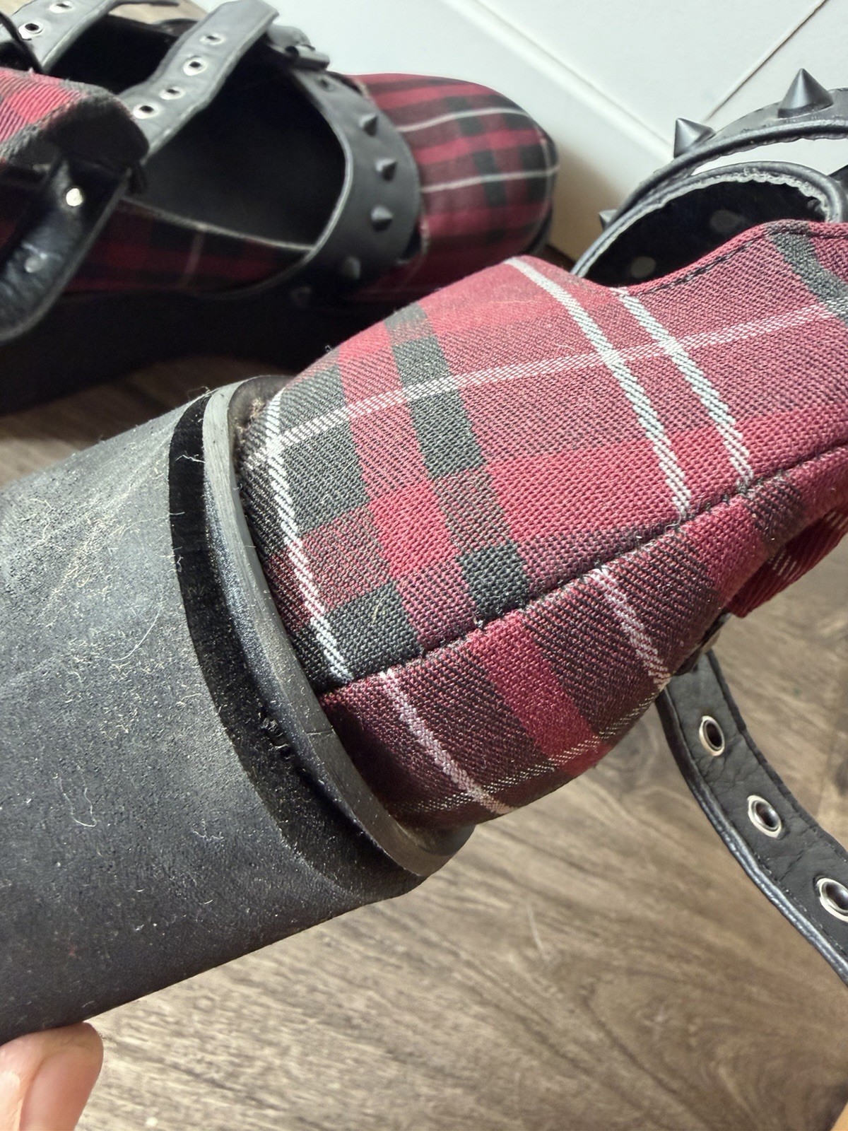 Killstar Bloody Maryjane’s Blood Tartan Size 10 As Is Check Pictures