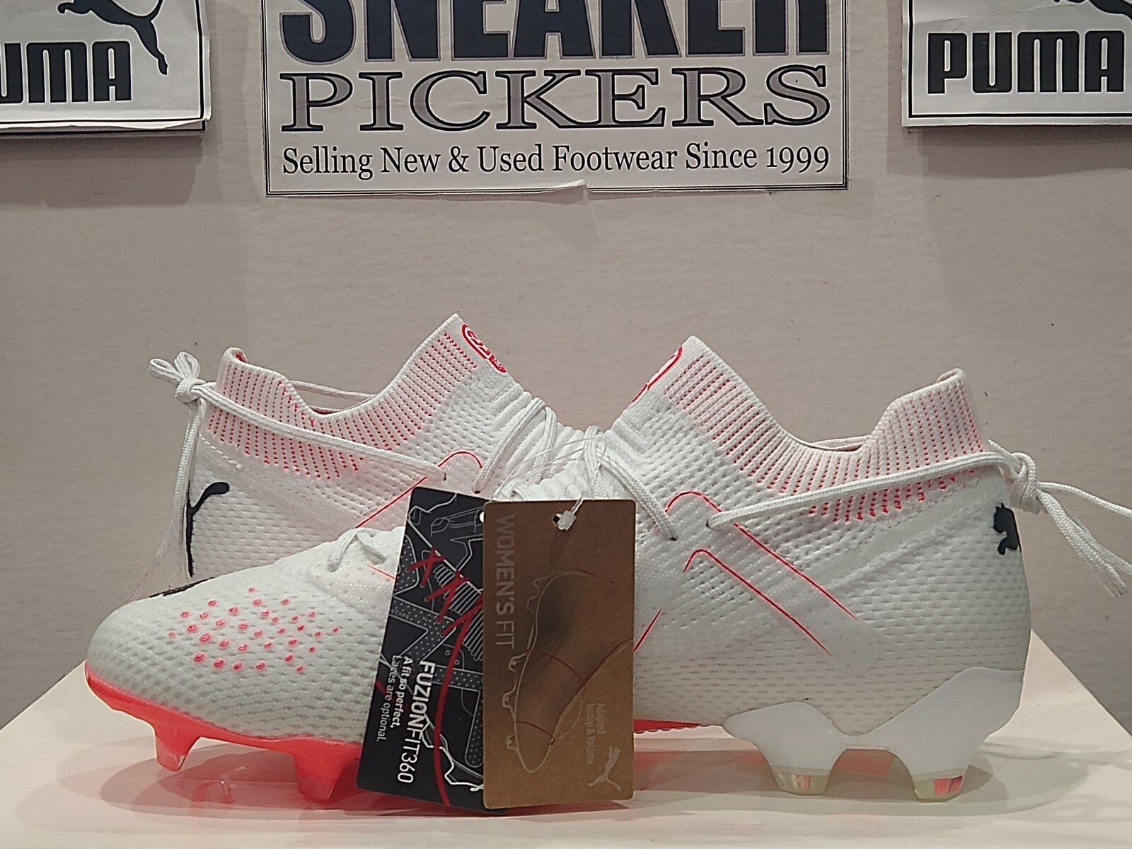 Puma WOMEN’S Future Ultimate FG AG Soccer – Size: 10.5 – 107356 01 – White / Red