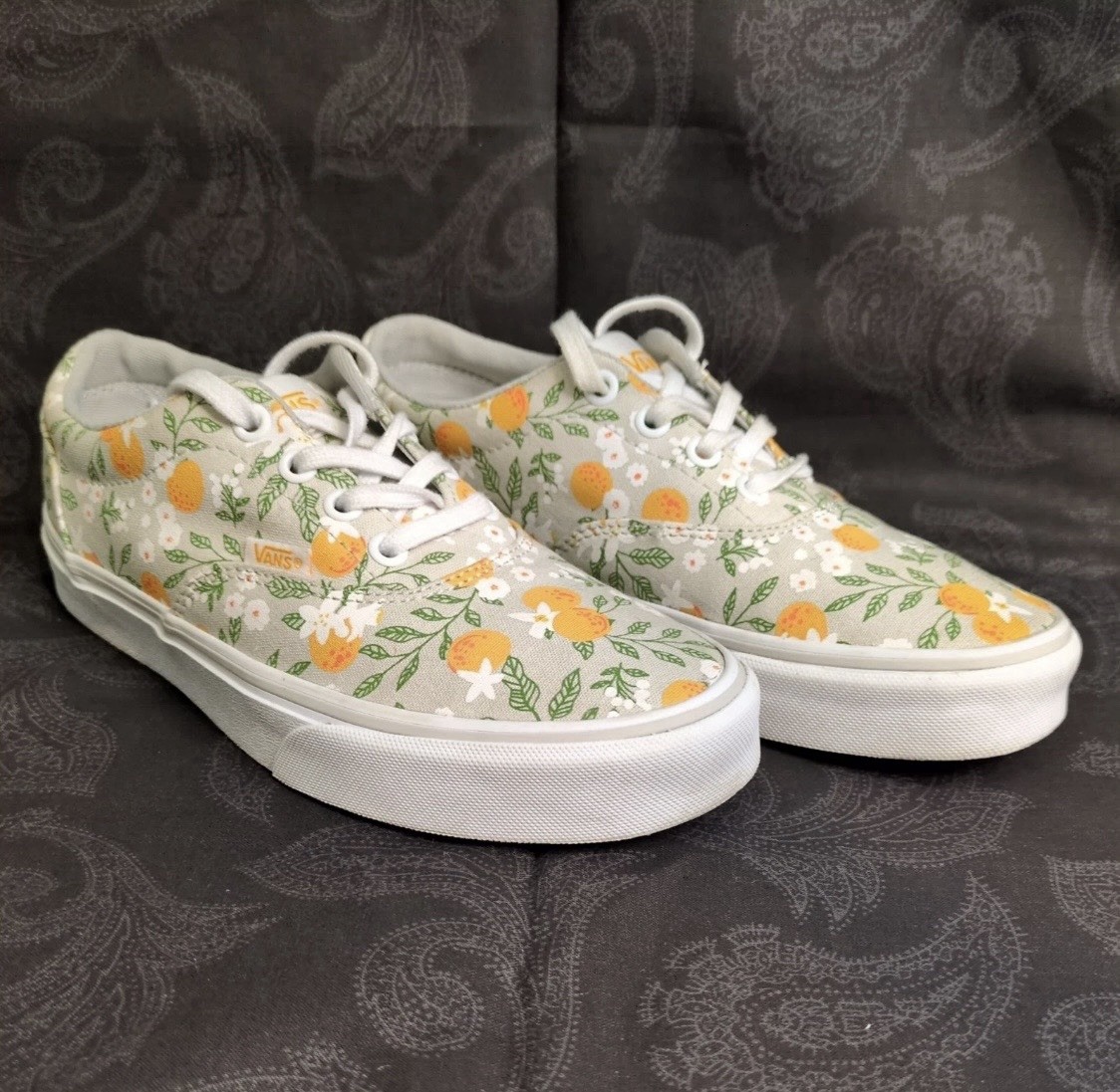 VANS 🍊Womens Sneaker Doheny 721356 Orange Blossom🍊 Floral Size 6.5 VGC 🍊💕