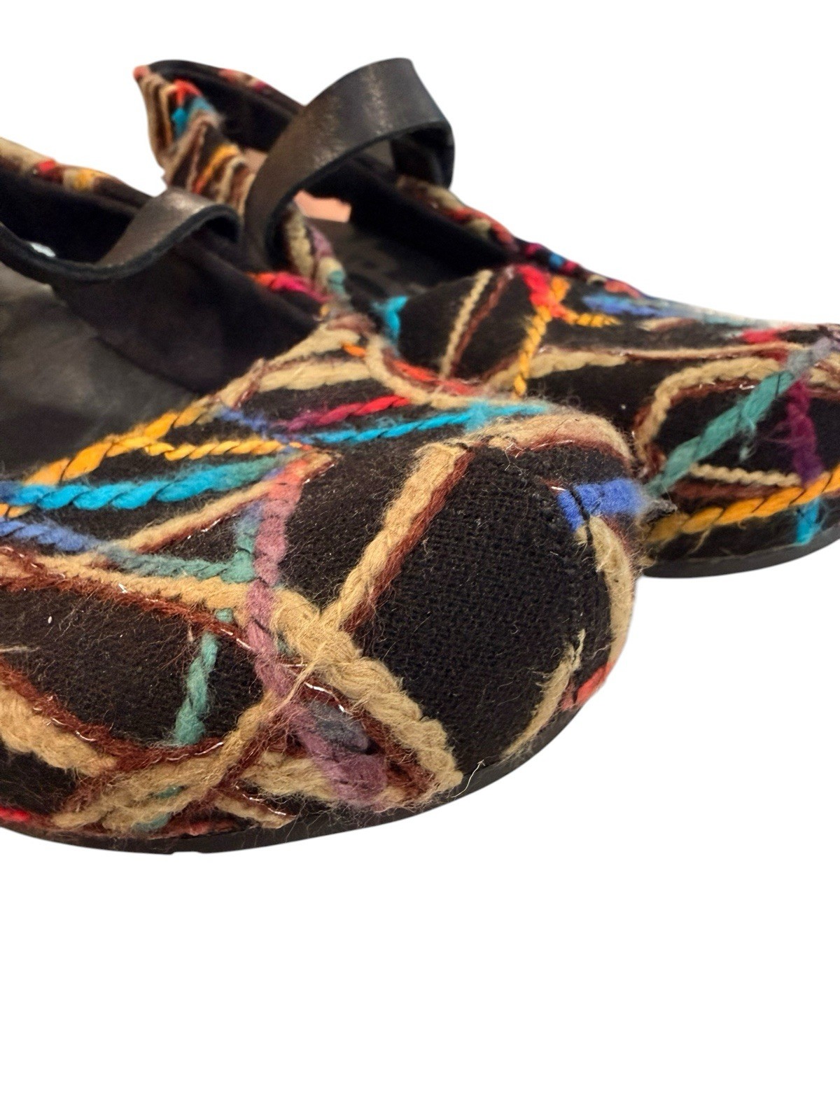 OTBT Clogs Mary Jane Size 10M Comfort Shoes Colored Yarn Hidden Wedge Wool