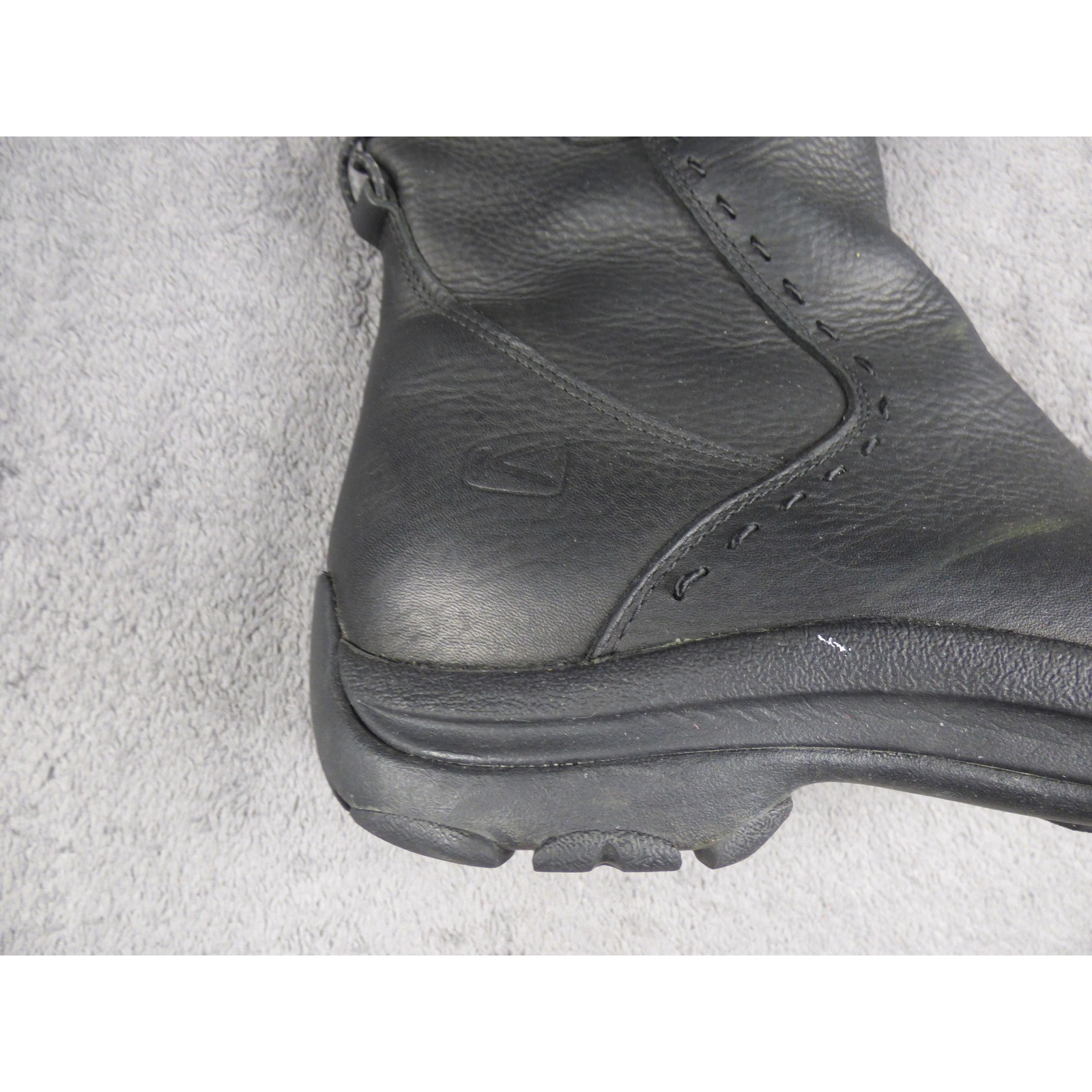 KEEN Bern Baby Bern Black Leather Waterproof Tall Boots Womens 11 Side Zip