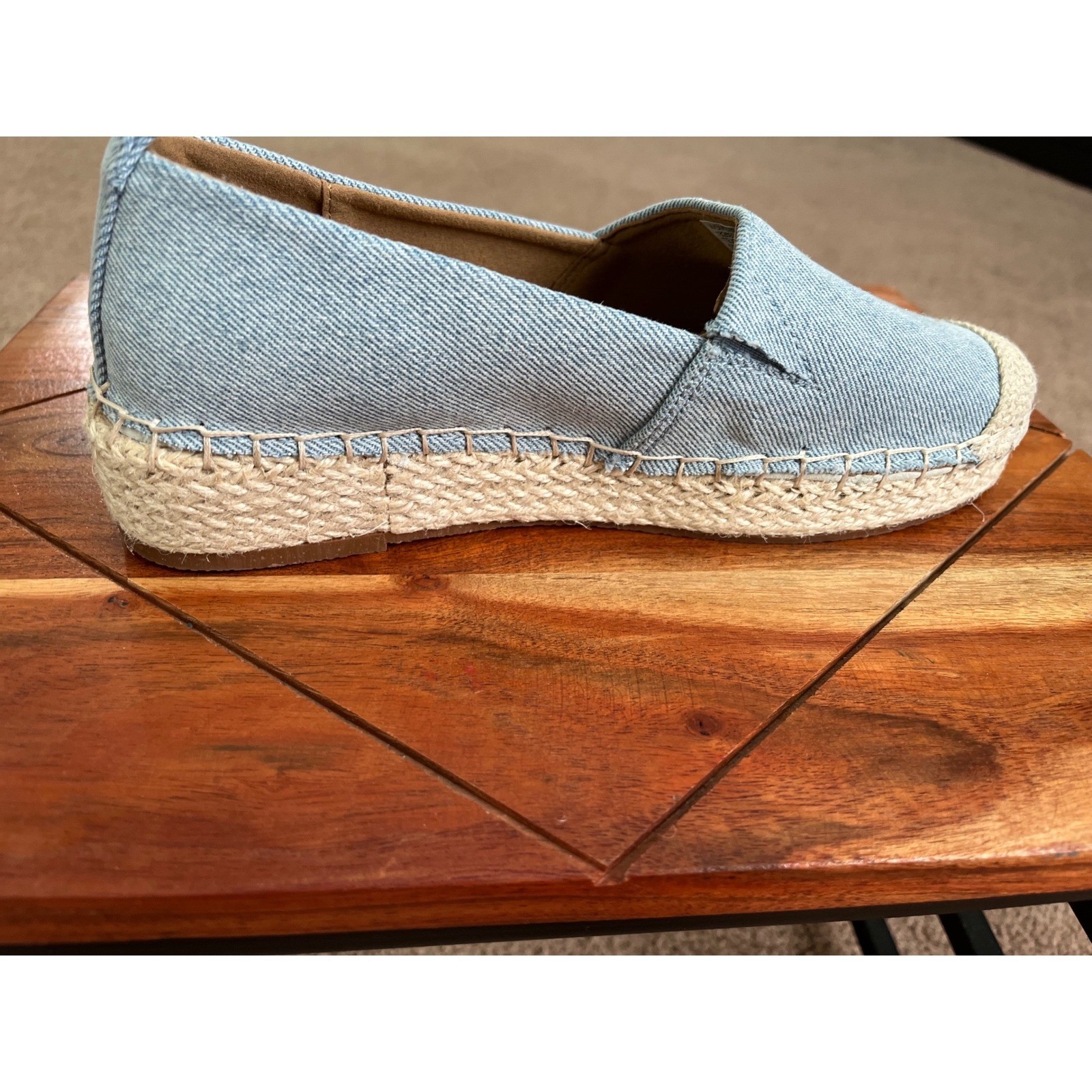 Magellan Outdoors Womens Light Blue Denim Espadrille Flats Jute Wrap Size 6