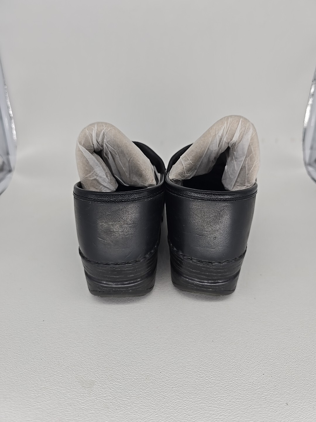 Dansko Shoes Women’s Size 38 US 7.5-8 Black Leather Nursing Clogs ~ READ SEE PIC