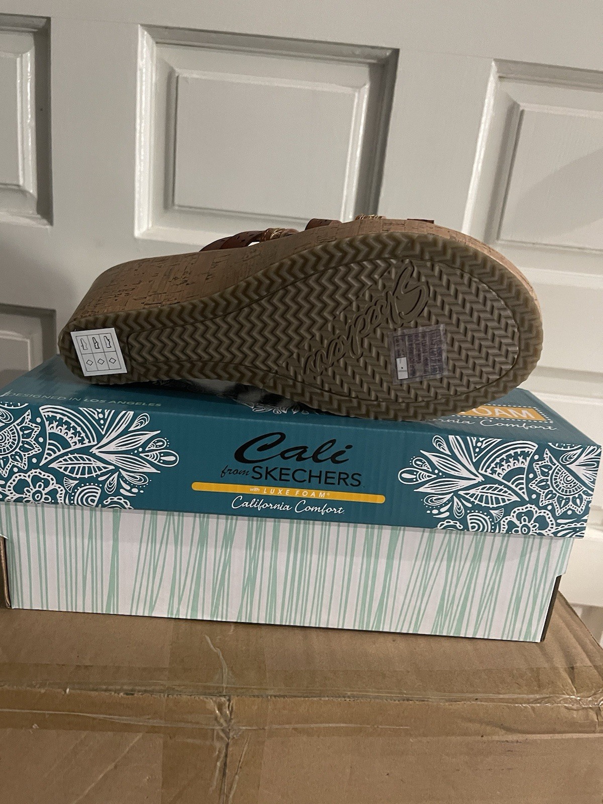 Skechers beverlee new without box resort women’s wedge sandals